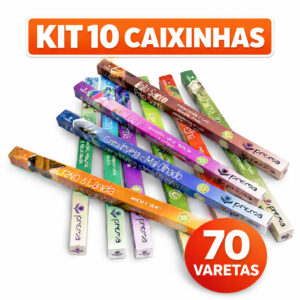 Kit 10 incenso Indiano Várias Fragrâncias 70 Varetas