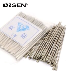 10pcs Jogo De Brocas Revestidas Com Diamante Ponta Para Jóias De Cristal De Ágata De Jade De Vidro Dia 0.8mm-2.4mm