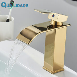 Torneira Para Banheiro Misturador Cascata Monocomando Qualidade Curto/Alta Metal  + Plástico