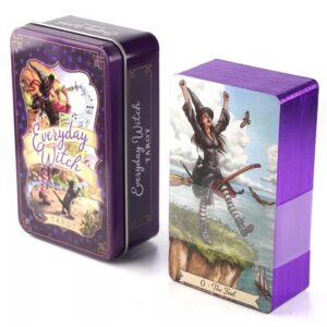 Everyday Witch Tarot Em lata Com Bordas Roxas Tarô Diário De Uma Bruxa Baralho de Cartas de Oráculo