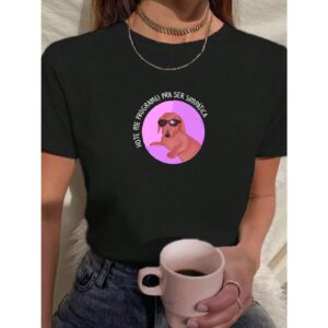 Camiseta Babylook Feminina Hoje Me Programei Pra Ser Simpatica Confortável Dia a Dia 100% Algodão