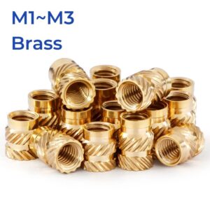 M1 M1.4 M1.6 M1.7 M2 M2.5 M3 Porca De Inserção De Latão Sarja Dupla Porcas De Cobre Derretimento Quente Rosca Serrilhada