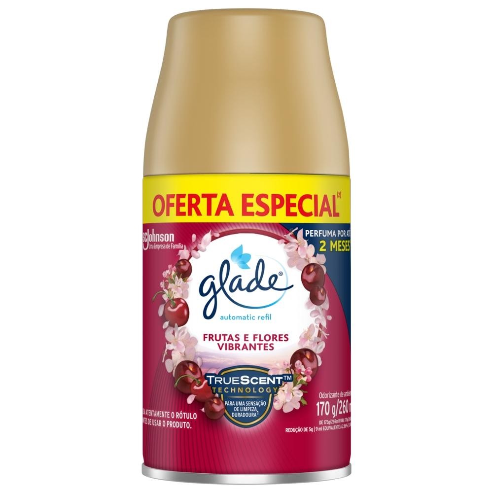 Odorizador de Ambiente Glade Frutas e Flores Vibrantes Automatic Refil 260ml Oferta Especial