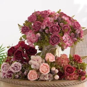 Flor artificial vintage peônia seda grande buquê casamento casa festa de natal jardim--4755/4775