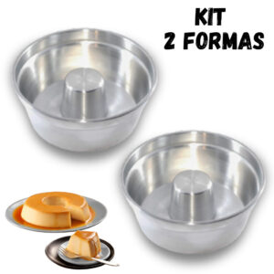 KIT 2 Formas para Bolo com furo 20cm, Torta Suíça Pudim bolo