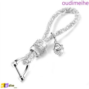 OUDIMEIHE Glitter Chaveiros Chaves Mulheres Bolsa Pingente Chave Fob Strass Diamante Chaveiro De Carro