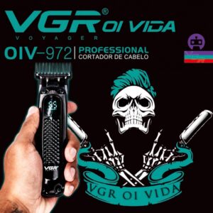 Cortador De Cabelo Profissional Vgr Oiv-972 Bivolt Led LCD 4 Pentes Barba Cabelo Barbeiro Sem Fio
