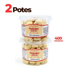 Kit 2 Potes Biscoitos Finos Amanteigados Recheados Paladar Mineiro Atacado Revenda