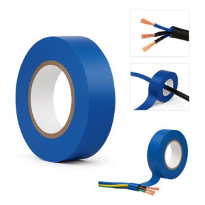 Fita Isolante 20m x 19mm azul antichama pvc Uso Profissional reforçada flexivel