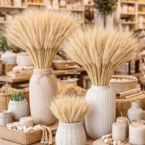 25 Haste De Trigos Secos 40cm Decoração De Mesas- Arranjos, Flores Desidratadas, Vaso Decorativo