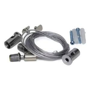 Kit Cabo de Aço para Perfil Pendente 4m com Suporte Ajustável