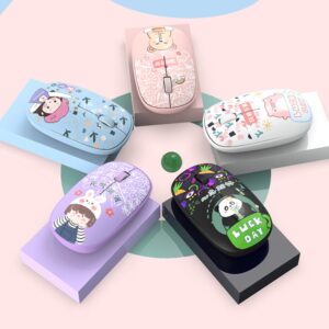 Mouse De Computador Sem Fio USB Ratos Ópticos Cartoon 2.4G Bluetooth Gaming Silencioso Para Laptop PC Notebook